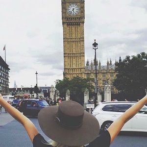 Brixton brown felt wide hat XS